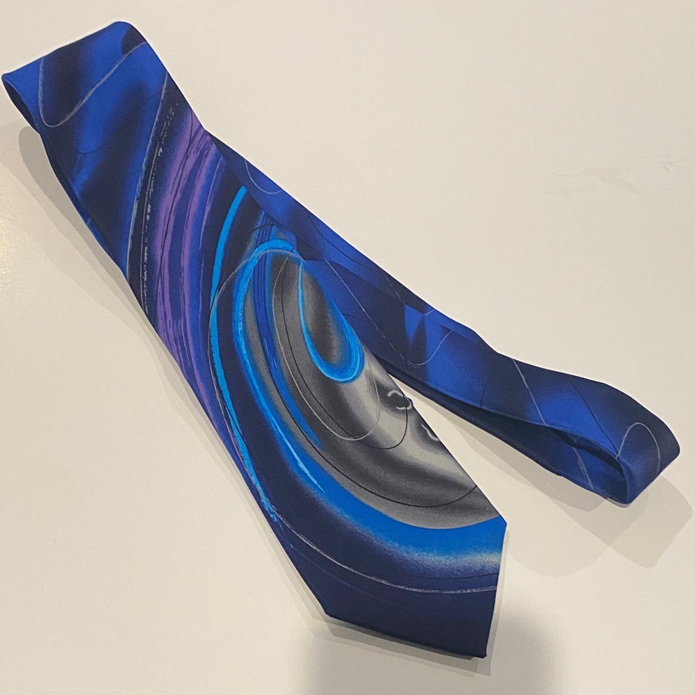 J. Garcia Vibrant Blue and Gray Tie